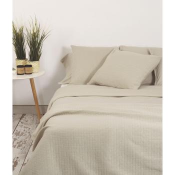 Funda Nórdica de Punto 100% Algodón Beige para Cama de 90 cm - No Se Arruga ni Se Plancha