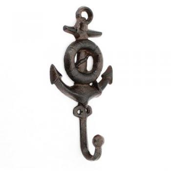 Pomo Perchero Ancla Gris Vintage de Metal - 20x10x5cm