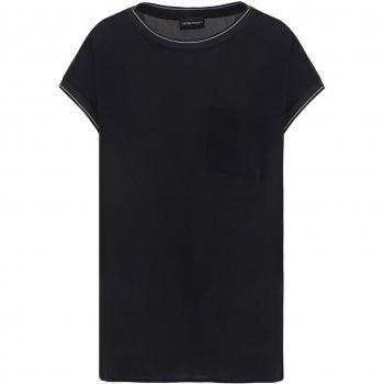 Emporio Armani Women's Black Viscose Woven Blouse Top with Bow Detail, Size 40, Style Code: 3D2K662NP2Z0999
