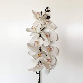 Wellhome Ramo de orquidea con Tacto Natural Color, Blanca 100 Cm, Unitario