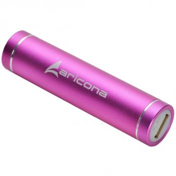 aricona N°473  Bateria adicional universal USB PowerBank, cargador rápido portátil y compacto 5V USB para Smartphones, tabletas y demás dispositivos portátiles, Größe:2200 mAh;Farbe:rosa, 15.8 cm