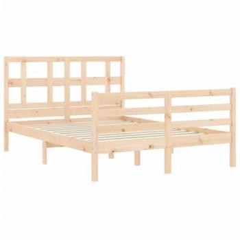 Estructura de cama con cabecero de madera maciza 120x200 cm vidaXL