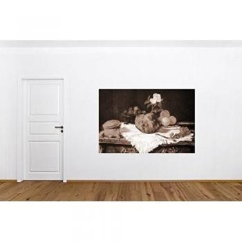 Bilderdepot24 Autoadhesivo Fotomural Édouard Manet - Viejos Maestros Naturaleza muerta con el bollo de leche - sephia 180x120 cm - directamente desde el fabricante