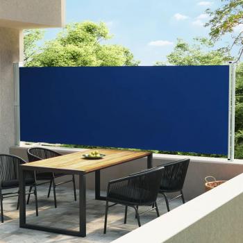 Cortina lateral retráctil para patio 600x160 cm azul