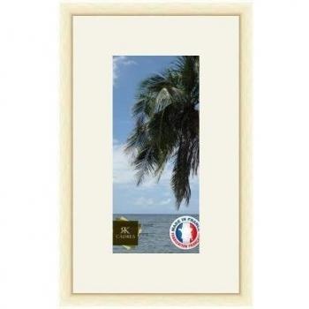 Marco de fotos de pared 30 x 14 x 14 x 30 marco, moderno, 2,3 cm de longitud, de madera, madera, Blanc Cassé-39, Passe-Partout Gris Argent