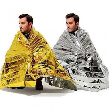 BINHAI Manta térmica de Emergencia para Supervivencia , Reflectante, térmica, de Primeros Auxilios , 52 Pulgadas x 83 Pulgadas