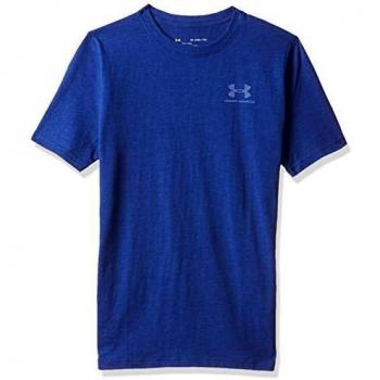 Under Armour Cotton Camisa Manga Corta, Niños, Azul, YSM