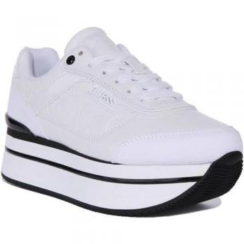 Guess Women's White Platform Sneakers Hansin FL5HNS PEL12