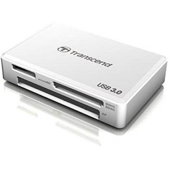 Transcend Super Speed USB 3.0 Multi-Card Reader for SD/SDHC/SDXC/MS/CF Cards - White