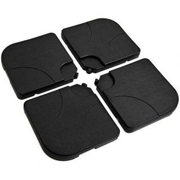 Outsunny Base de Sombrilla o Pie para Parasol Tipo Soporte de 4 Piezas de plástico Negro