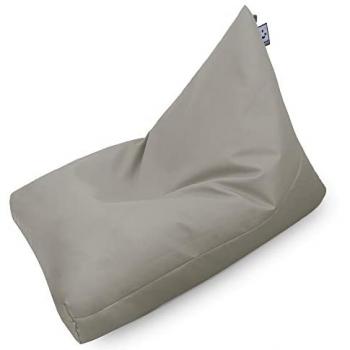 Puff Pirámide XL Polipiel Gris Claro Happers - Cómodo, Ligero y Resistente