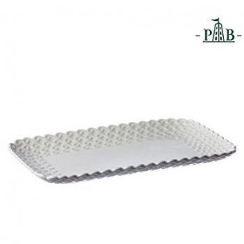 la Porcellana Bandeja de pastelería Momenti, Porcelana, Blanco, 20 x 13 x 2.5 cm