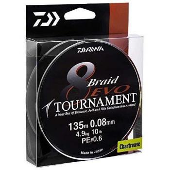 Daiwa - Tournament 8 Braid EVO 135, Color Verde, Talla 0.120 mm