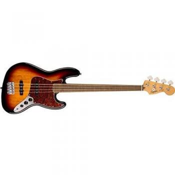 Squier Classic Vibe 60s Fretless Jazz Bass, 3 Colour SB, Laurel Fingerboard