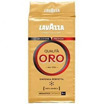 Café Molido Lavazza Qualita Oro, 100% Arábica, Tueste Medio, Intensidad 5, Notas Aromáticas de Frutas y Flores - 250 gr