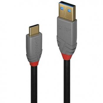 LINDY 36912 USB 3.1 Type C to A Cable, 5A, Anthra Line Black 1.5m