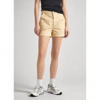 Short Valentina Beige Mujer Pepe Jeans con Detalles de Bolsillos Frontales
