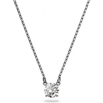 Swarovski Attract Necklace, Round Cut, White, Rhodium Plated
