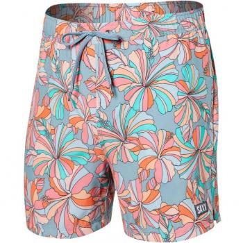 Bañador de hombre SAXX Oh Buoy 2 en 1 Volley 5 pulgadas gris rosa naranja - M