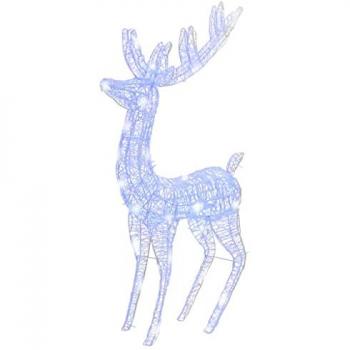 Renos de Navidad acrílico 250 LED 3 uds azul 180 cm