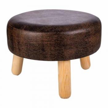 Taburete de Madera y Polipiel Resistente y Elegante de Diseño Moderno 40x40x13/29 marrón