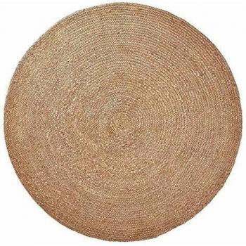 Kave Home - Alfombra Redonda Doc Ø 150 cm de Yute Natural Trenzado