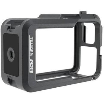 Marco de metal Telesin para DJI Osmo Action 3/4 con soporte de liberación rápida y zapata fría, funda protectora completa