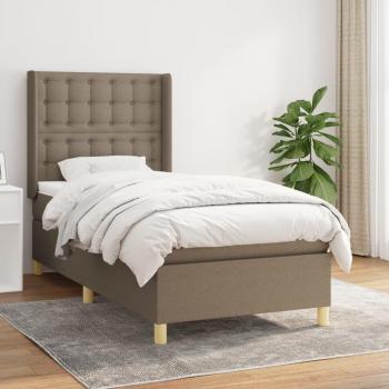 Cama box spring con colchón tela gris taupe 90x190 cm Vidaxl Gris Topo