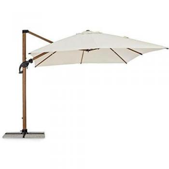 Sombrilla Bizzotto Orion Decentrada 3x4 m Color Natural/Beige con Base de Cemento de 25 kg