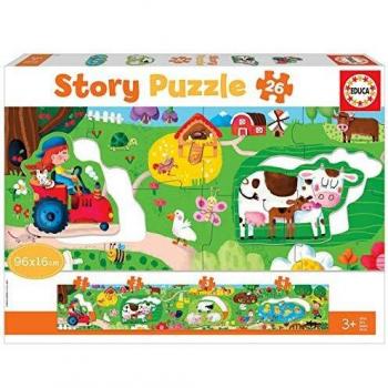 Educa 18900 Didacta Story Granja. Puzzle Panorámico Infantil. 26 Piezas. +3 años. Ref, Multicolor