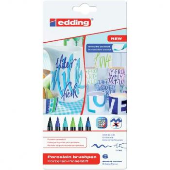Edding 4200 - Set de 6 marcadores para porcelana en colores fríos