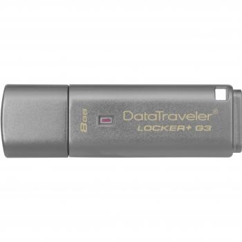 Kingston Technology DataTraveler Locker+ G3 8GB Silver USB 3.0 Flash Drive with Personal Data Protection, Automatic Cloud Backup and AES Encryption