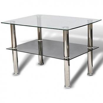 vidaXL Coffee Table Glass 2 Tiers