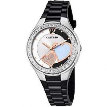 Reloj de Pulsera para Mujer CALYPSO K5679 Negro con Caja de Caucho Multicolor