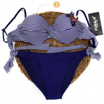 FUBA.VI 2019 Conjuntos de Bikini para Mujer Conjunto de Bikini Push Up Traje de baño de Dos Piezas Haltereck/Traje de baño sin Tirantes Bandeau Ropa de Playa Traje de baño