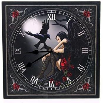 Puckator CKP02 - Reloj (2,5 x 29 x 29 cm), diseo de ngel negro con cuervo