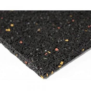 Pavimento Antideslizante Energy Lestare | Suelo Deportivo Plancha Antivibración Color Negro con Partículas EDPM | Varias Medidas (1,25x6 metros)
