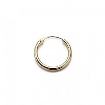 Pendiente suelto de oro 18k con aro de 18 mm y media caña para mujer.