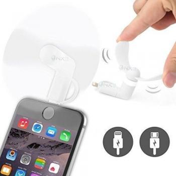ONX3® (blanco) Acer Iconia Tab 8 Universal Mobile Cell Teléfono Enfriamiento Portátil bolsillo Tamaño ventilador Accesorio 2 in 1 Conector Para Android Micro USB Y IOS iPhone