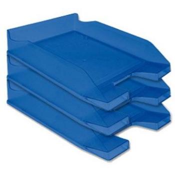 Bandeja sobremesa plastico q-connect azul transparente