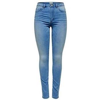 Only Royal Life High Waist Skinny Jeans for Women - Light Blue Denim