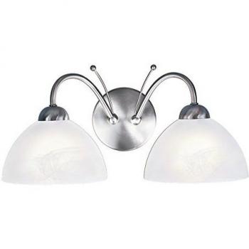Aplique Milanese 2 luces en plata satinada y vidrio alabastro, E14