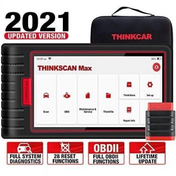 thinkcar Thinkscan MAX Escáner de diagnóstico automotriz de Sistema Completo, Servicio de reinicio 28, Herramienta de escaneo de automóvil OBDII, codificación, actualización de por Vida