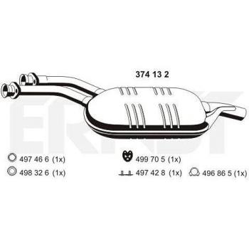 Silenciador intermedio ERNST 374132