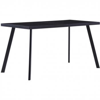 Mesa de comedor de vidrio templado negro 140x70x75 cm