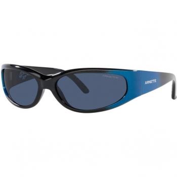 Gafas de Sol Arnette Catfish AN4302 Unisex Negro y Azul con Gradiente Metálico, Talla Única