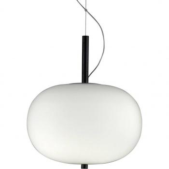 Lámpara colgante LED Ilargi Ø 39,5cm con cristal ópalo de 55 cm