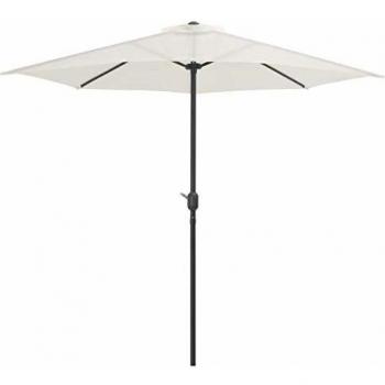 vidaXL Garden Parasol with Aluminium Pole Sand 270x144 cm Half