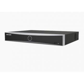 Hikvision NVR PoE 8 Canales AcuSense 1U, Reconocimiento Facial, HDMI 4K, 12MP/4K, 8 Puertos PoE+, Modo Extendido hasta 300 Metros