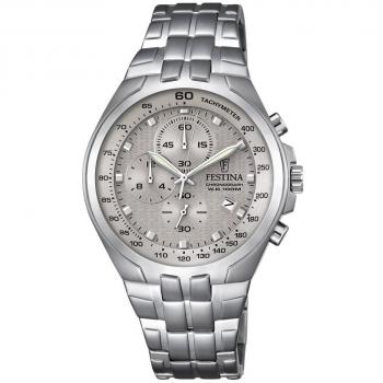 Reloj de Hombre Festina F6843/2 de Acero Inoxidable 316L con Esfera Gris y Correa Plateada